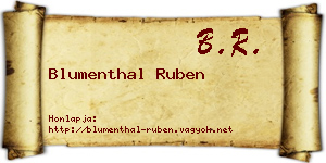 Blumenthal Ruben névjegykártya